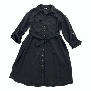 Motherhood Maternity Button Down Front Tunic Dress Size Small Womens Solid Black